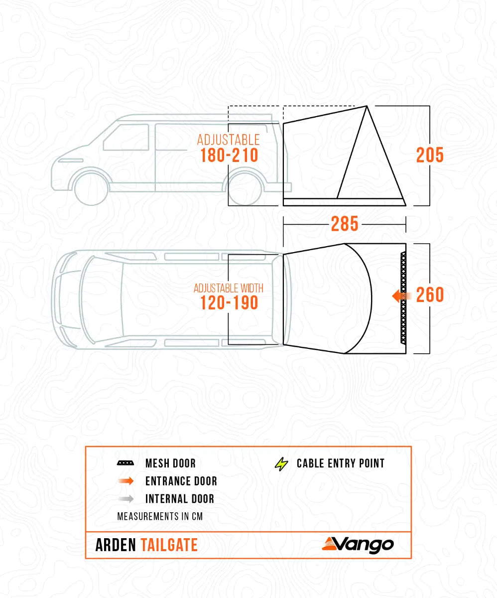 Vango Arden II Poled Tailgate Awning 2027