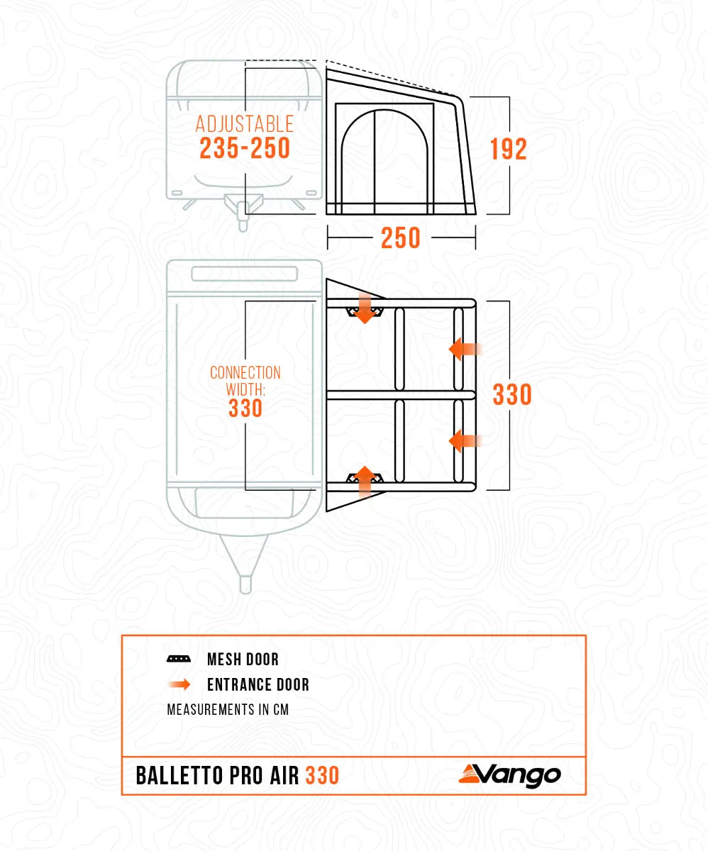 Vango Balletto Pro Air 330 Caravan Porch Awning 2027