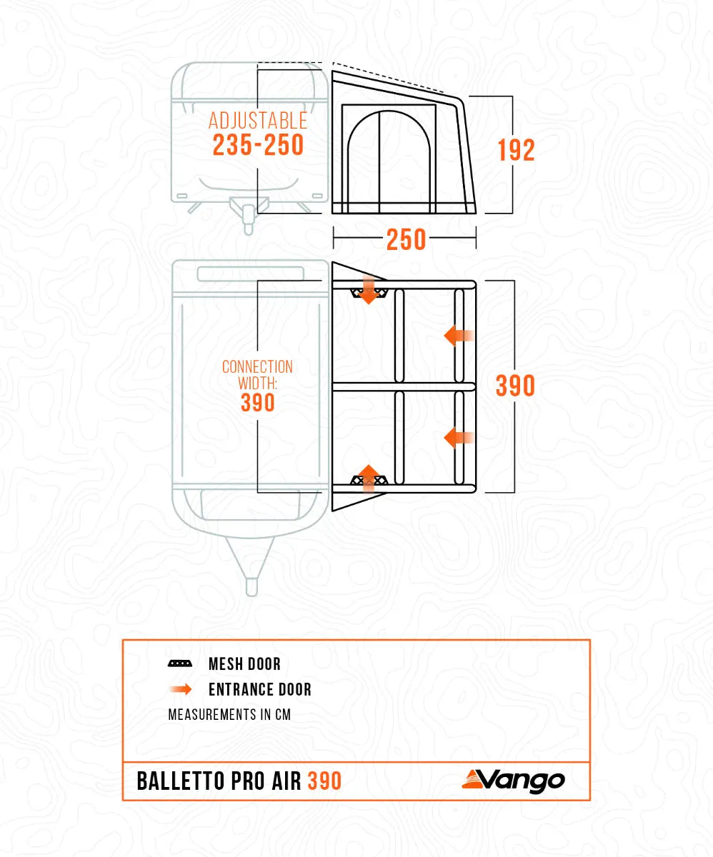 Vango Balletto Pro Air 390 Caravan Porch Awning 2027