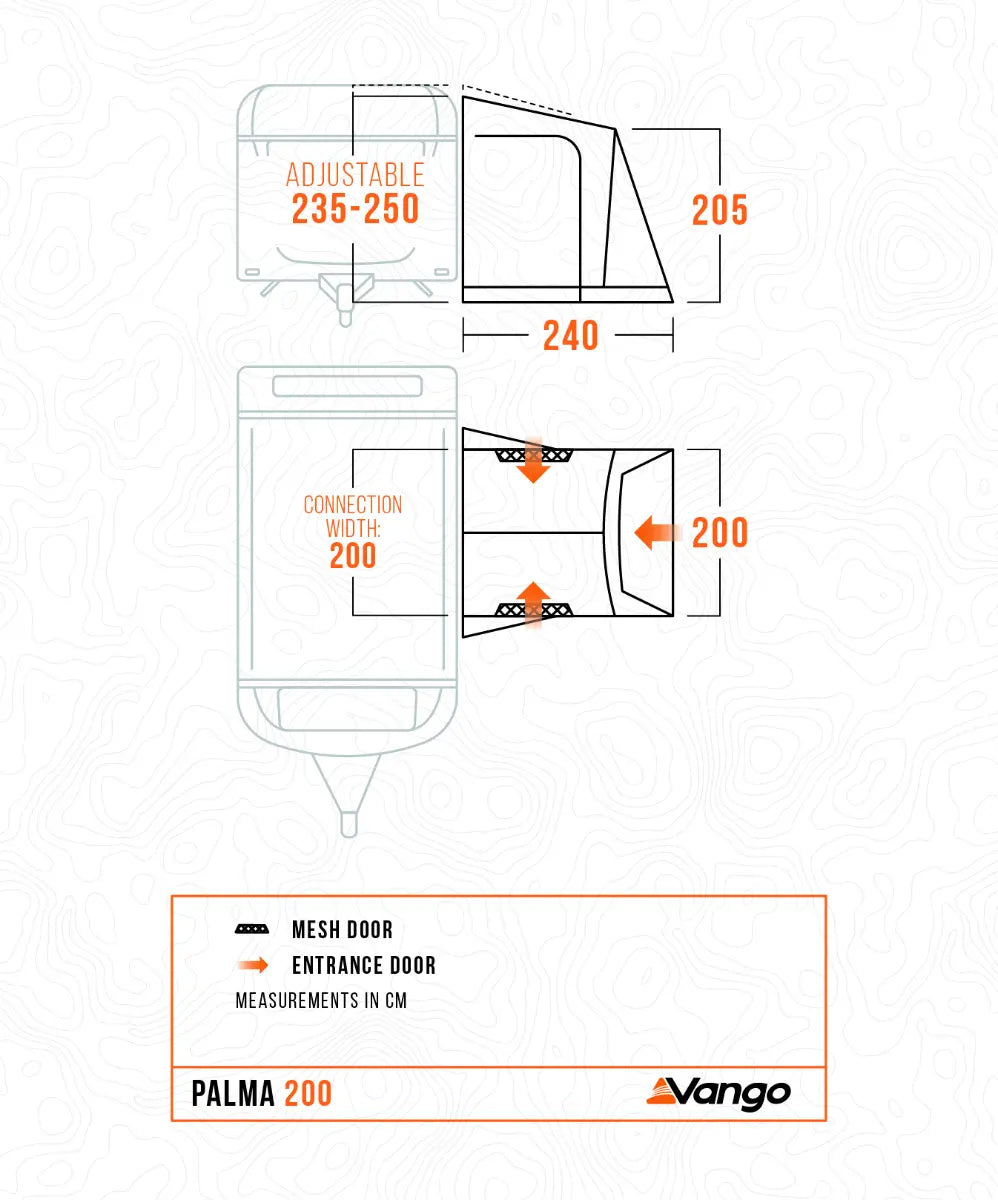 Vango Palma 200 Lightweight Poled Awning 2027