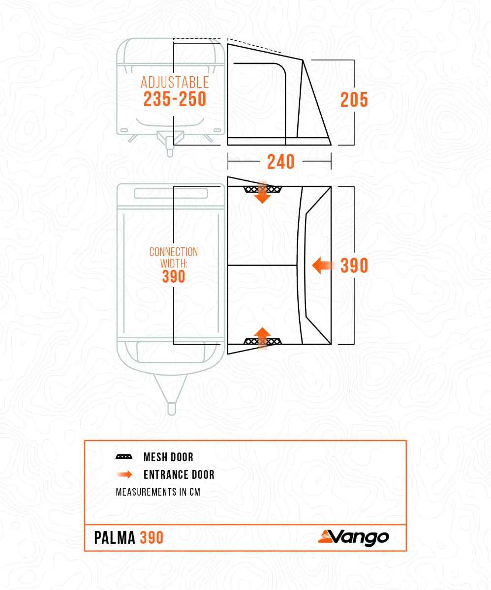 Vango Palma 390 Lightweight Poled Awning 2027
