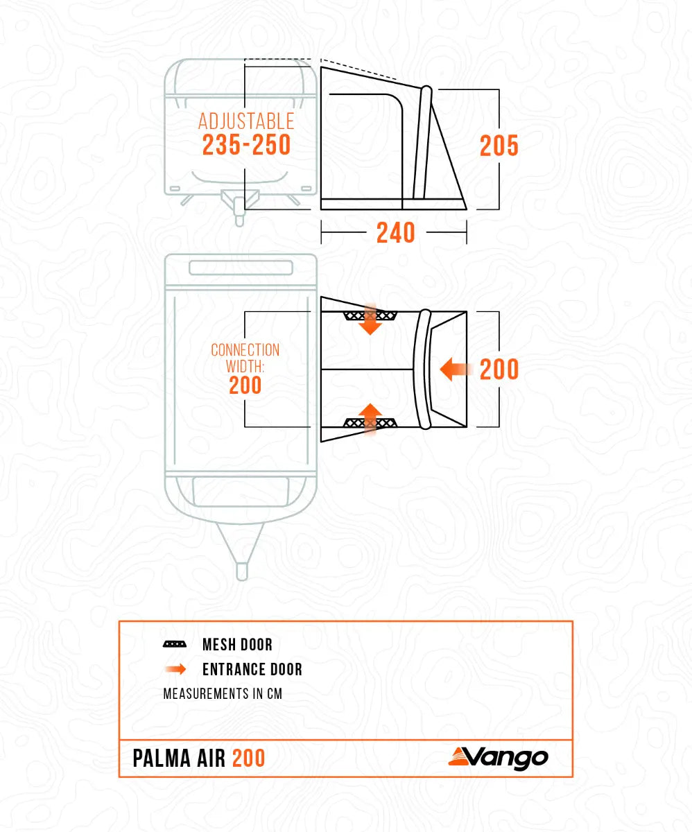 Vango Palma Air 200 Caravan Porch Awning 2027