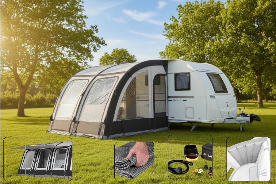 Dorema Magnum Air Force Klimatex 260 Inflatable Caravan Porch Awning (Package Deal)