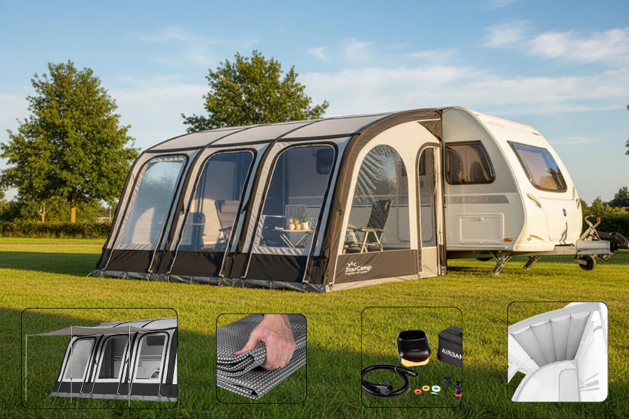 Starcamp Magnum Air Force Klimatex 390 Caravan Porch Inflatable Awning (Package Deal)