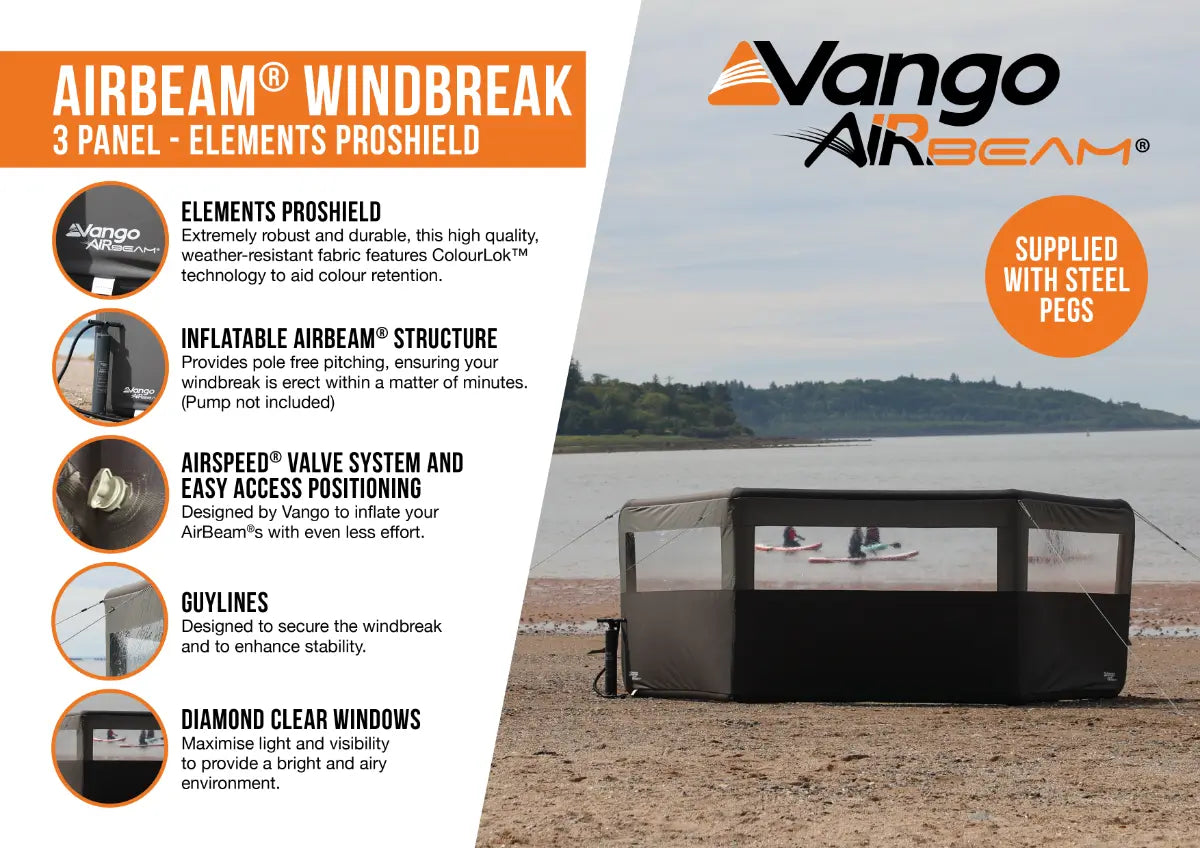 Vango Elements ProShield AirBeam Windbreak 3 Panel