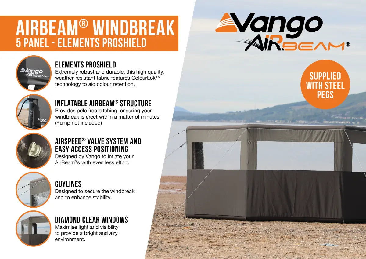 Vango Elements ProShield AirBeam Windbreak 5 Panel