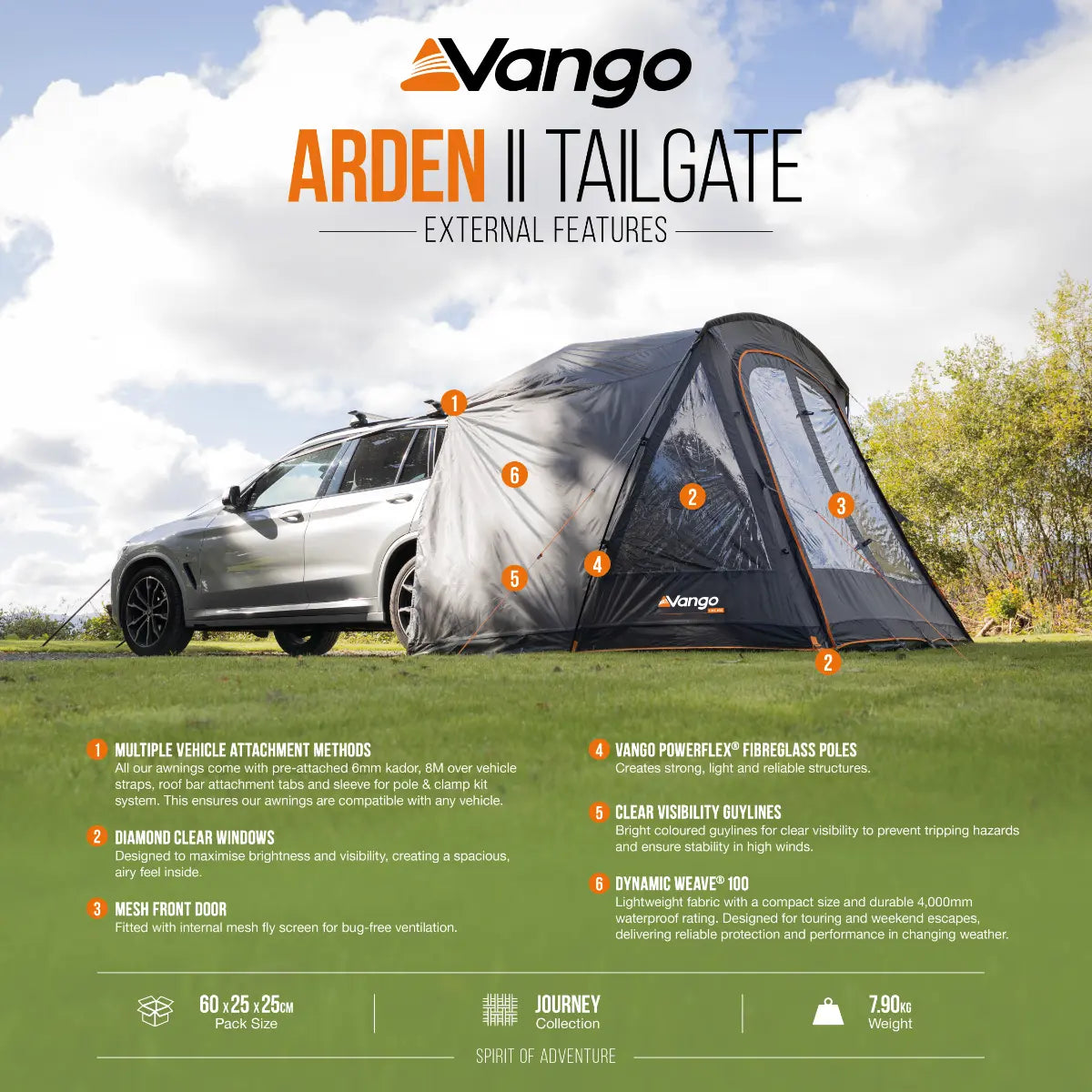 Vango Arden II Poled Tailgate Awning 2027