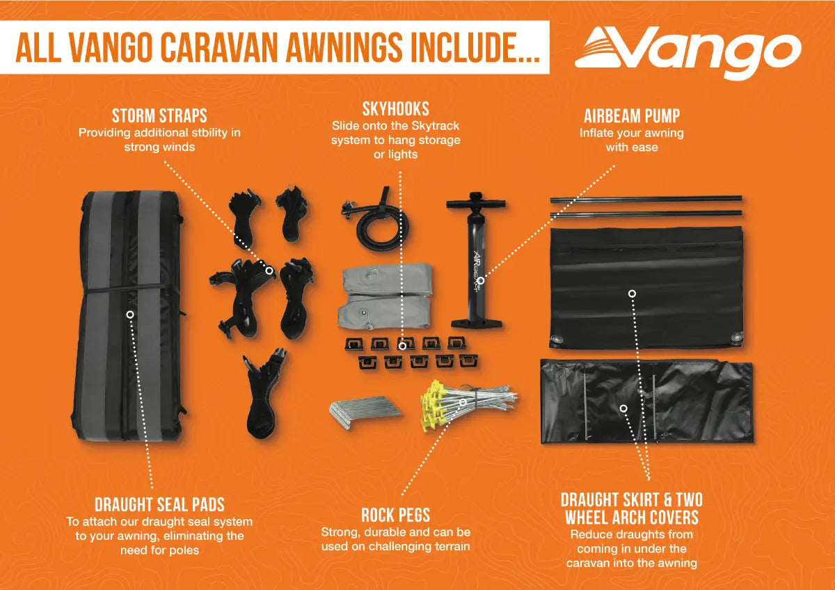 Vango Balletto Air 260 Elements Shield Inflatable Caravan porch Awning - Package Deal