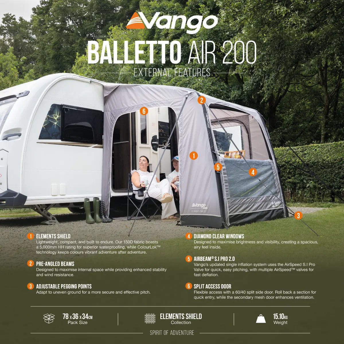 Vango Balletto Air 200 Porch Awning 2027