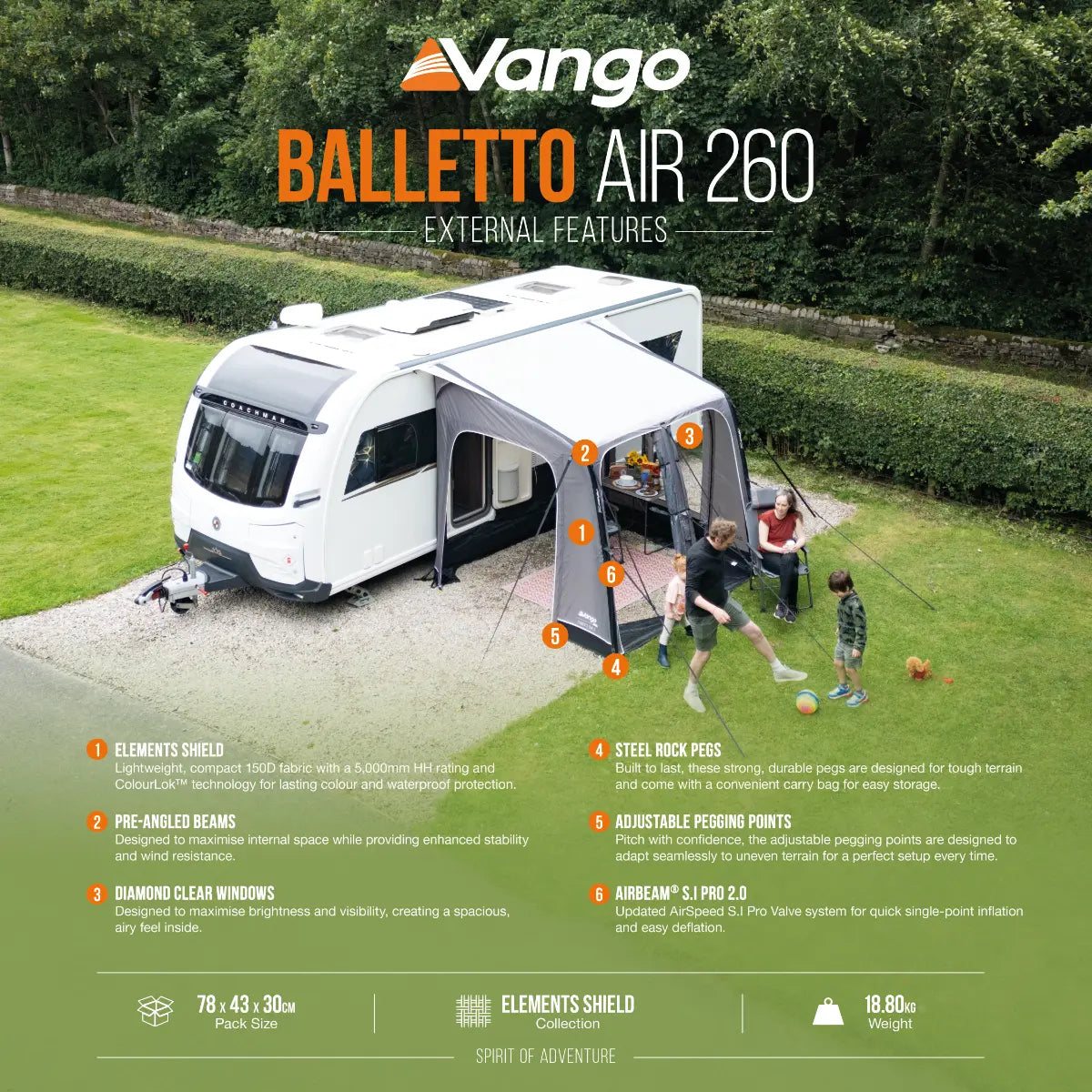 Vango Balletto Air 260 Porch Awning 2027
