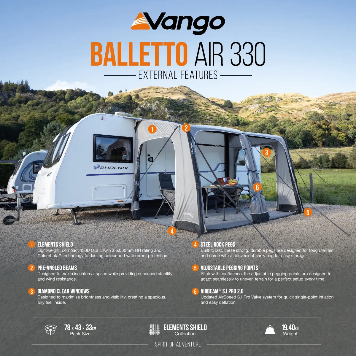 Vango Balletto Air 330 Porch Awning 2027