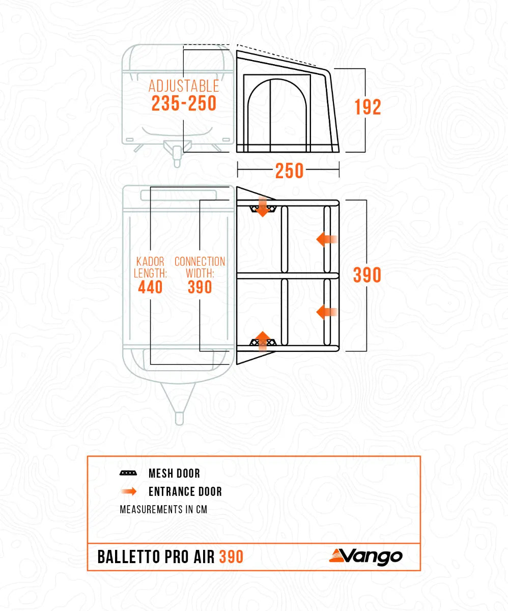 Vango Balletto Pro Air 390 Inflatable Caravan Porch Awning 2026