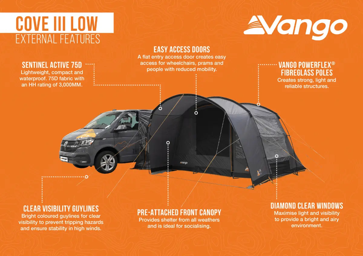 Vango Cove III Low Poled Campervan & Driveaway Awning