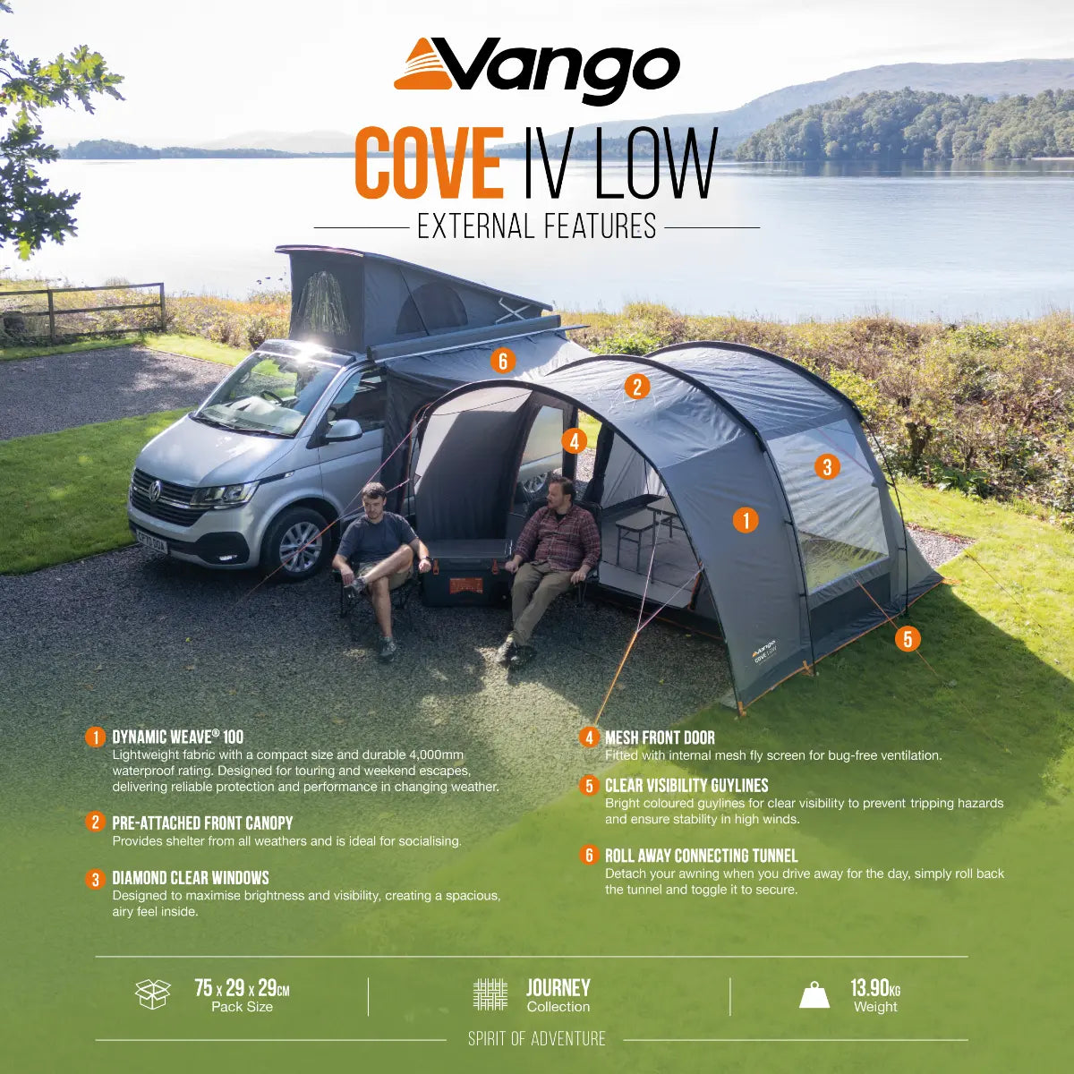 Vango Cove IV Low Drive Away Poled Awning 2027