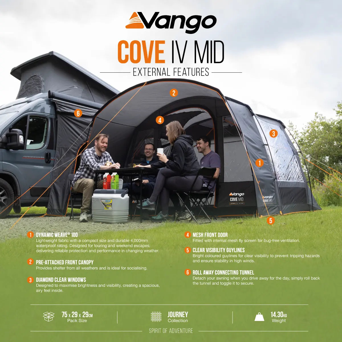 Vango Cove IV Mid Drive Away Poled Awning 2027