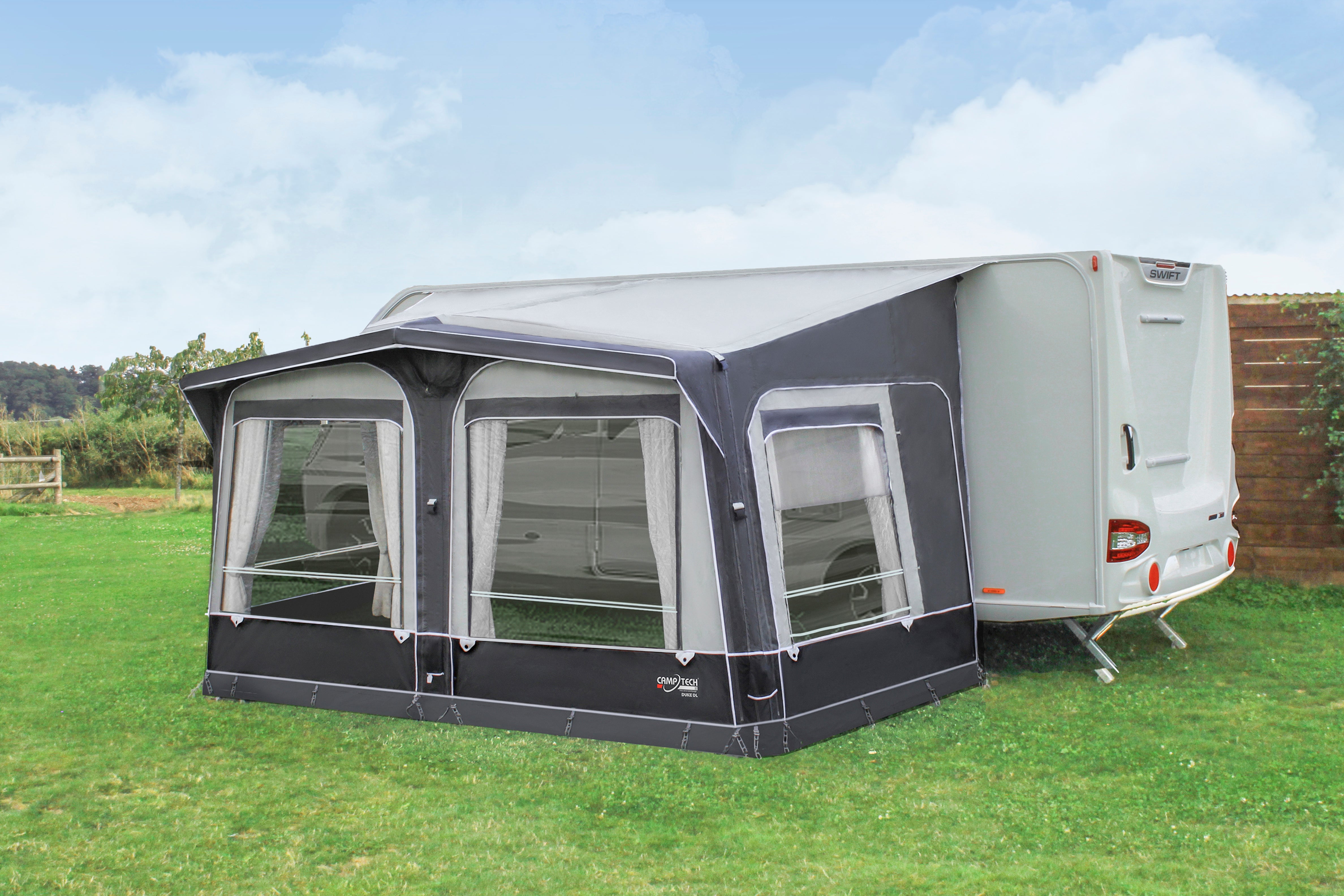 Camptech Duke DL Air All Season Caravan Porch Awning (FREE CARPET INC)
