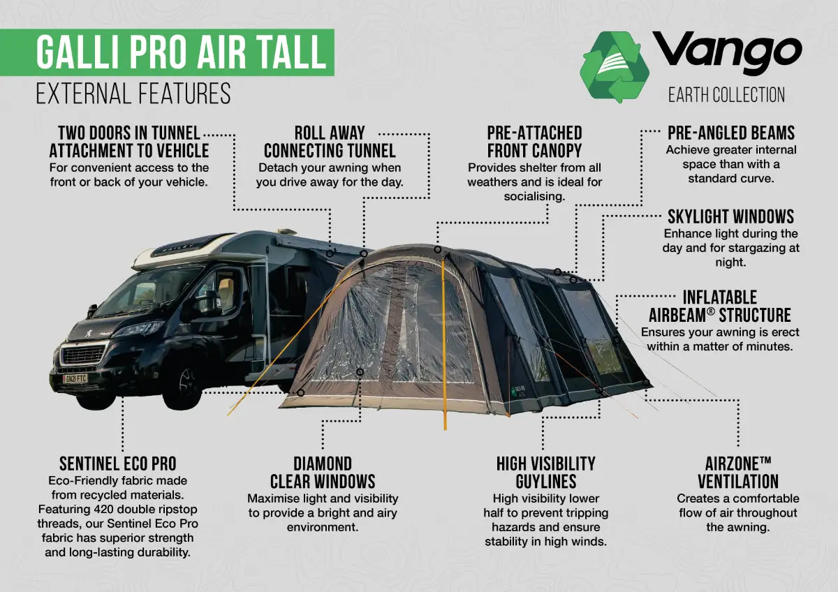 Vango Galli Pro Air Tall Inflatable DriveAway Awning