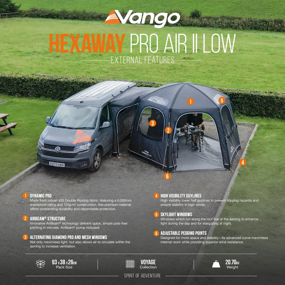 Vango HexAway Pro II Air Low Drive Away Awning 2027