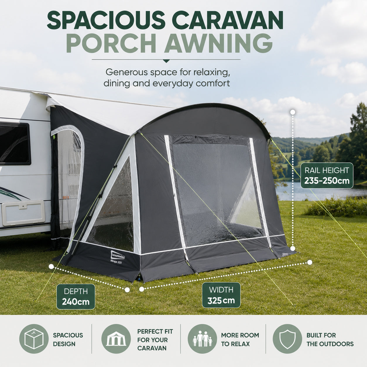 Leisurewize Mirage 325 Caravan Porch Awning