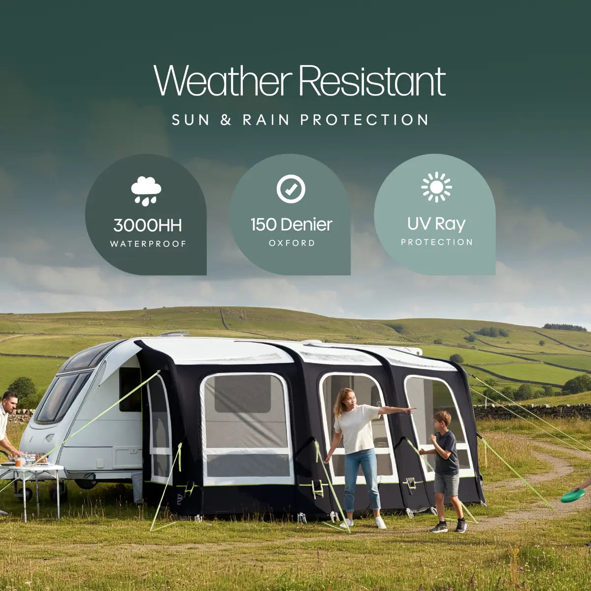 Leisurewize Skyliner 420 Single Inflation Point Porch Awning (Package Deal)