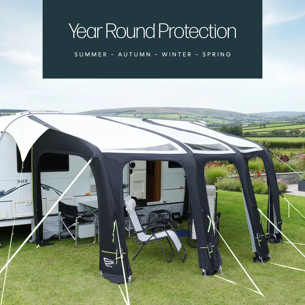 Leisurewize Skyliner 420 Single Inflation Point Porch Awning (Package Deal)