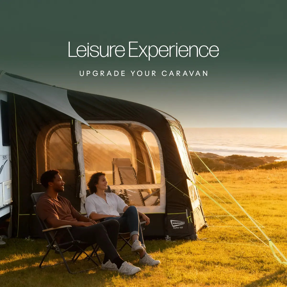 Leisurewize Skyliner 420 Single Inflation Point Porch Awning (Package Deal)