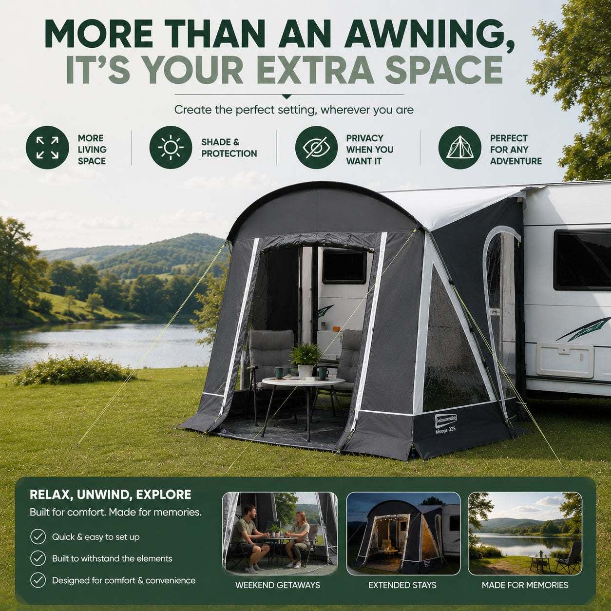 Leisurewize Mirage 325 Caravan Porch Awning