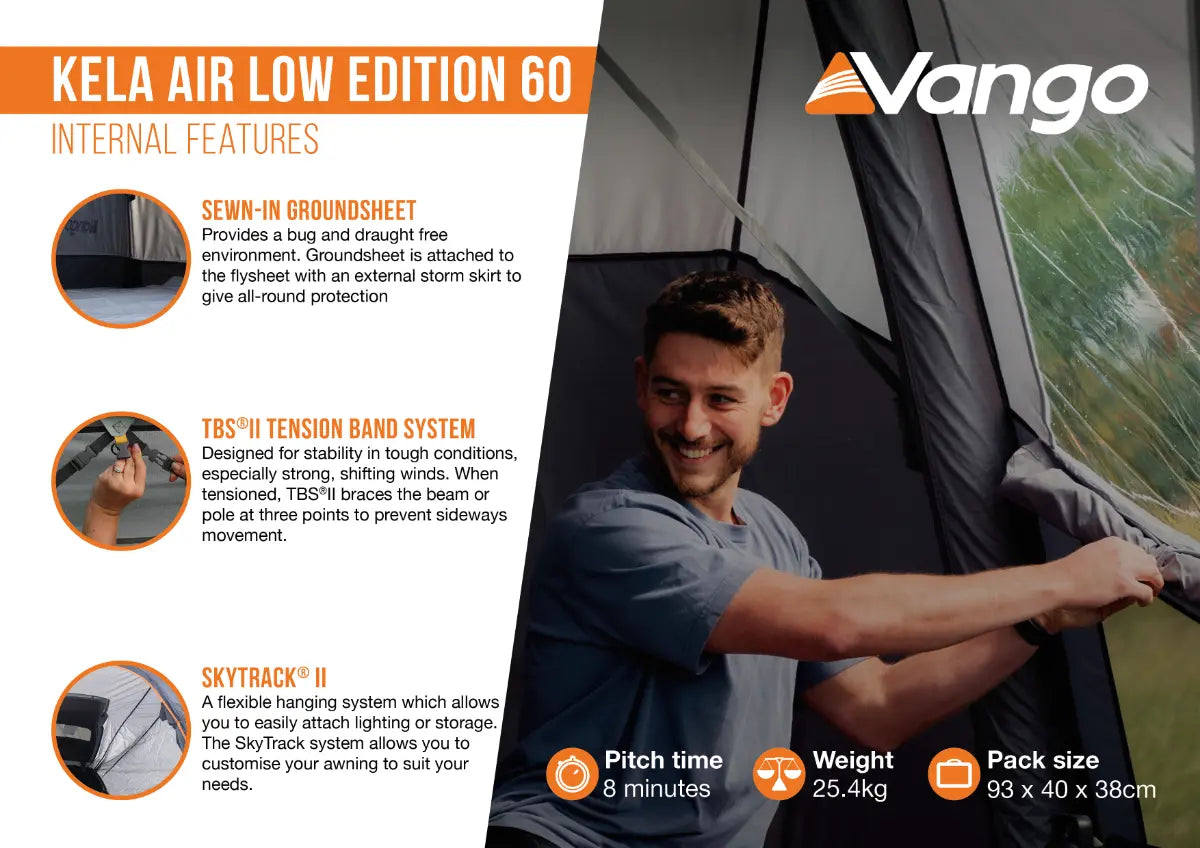 Vango Kela Air Low Drive Away Awning - 60th Anniversary Edition