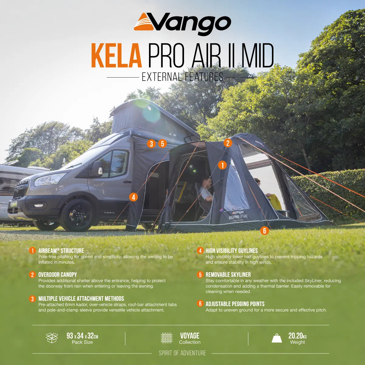 Vango Kela Pro II Air Mid Drive Away Awning 2027