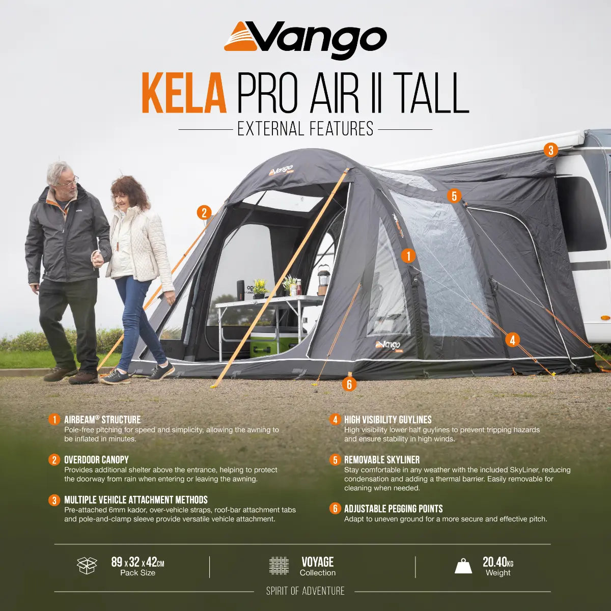 Vango Kela Pro II Air Tall Drive Away Awning 2027