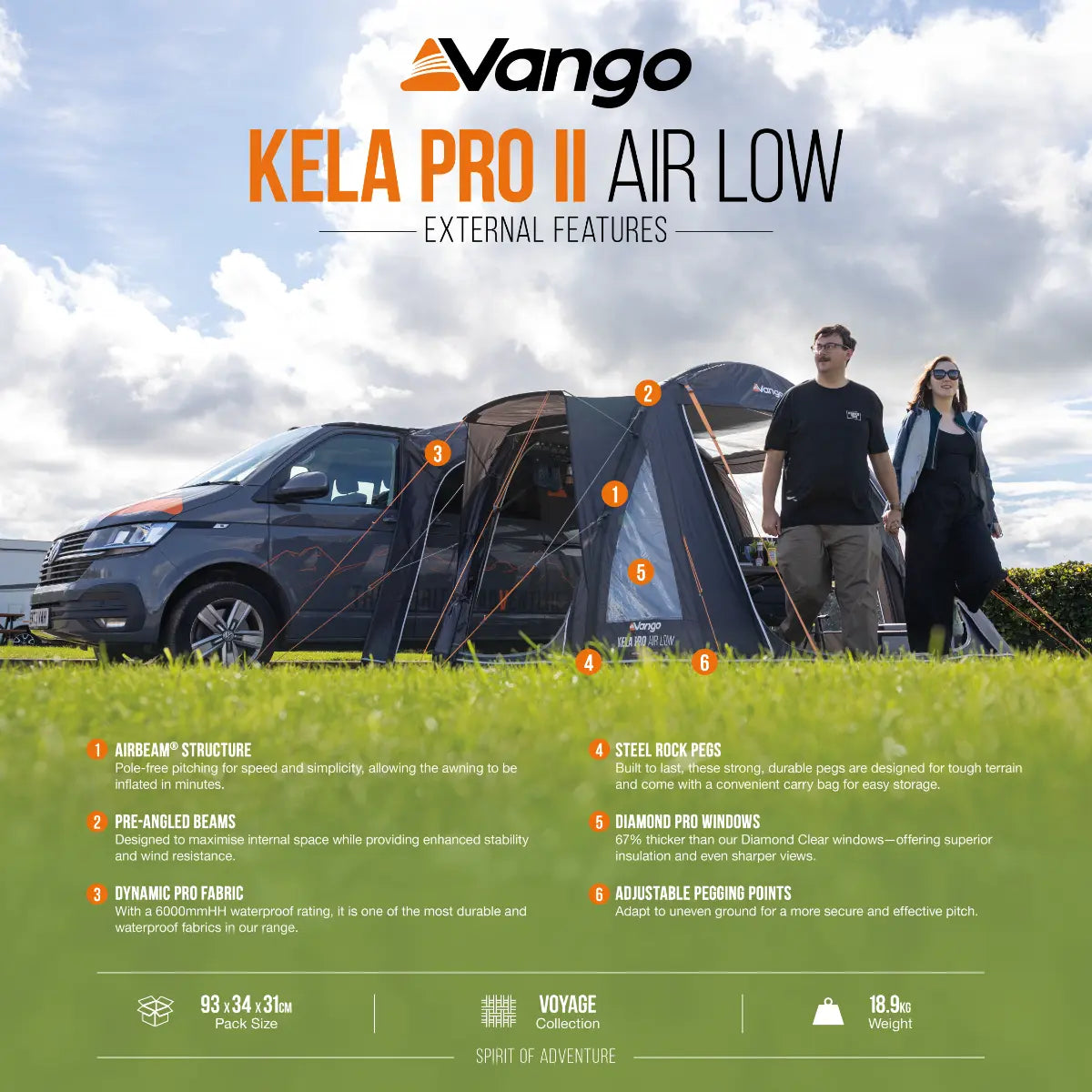 Vango Kela Pro II Air Low Drive Away Awning 2027