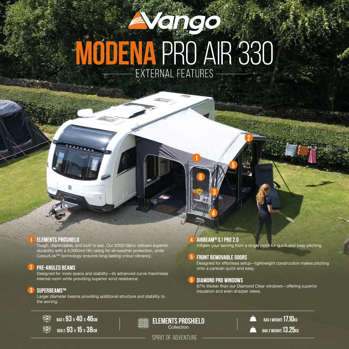 Vango Modena Pro Air 330 Caravan Awning 2027