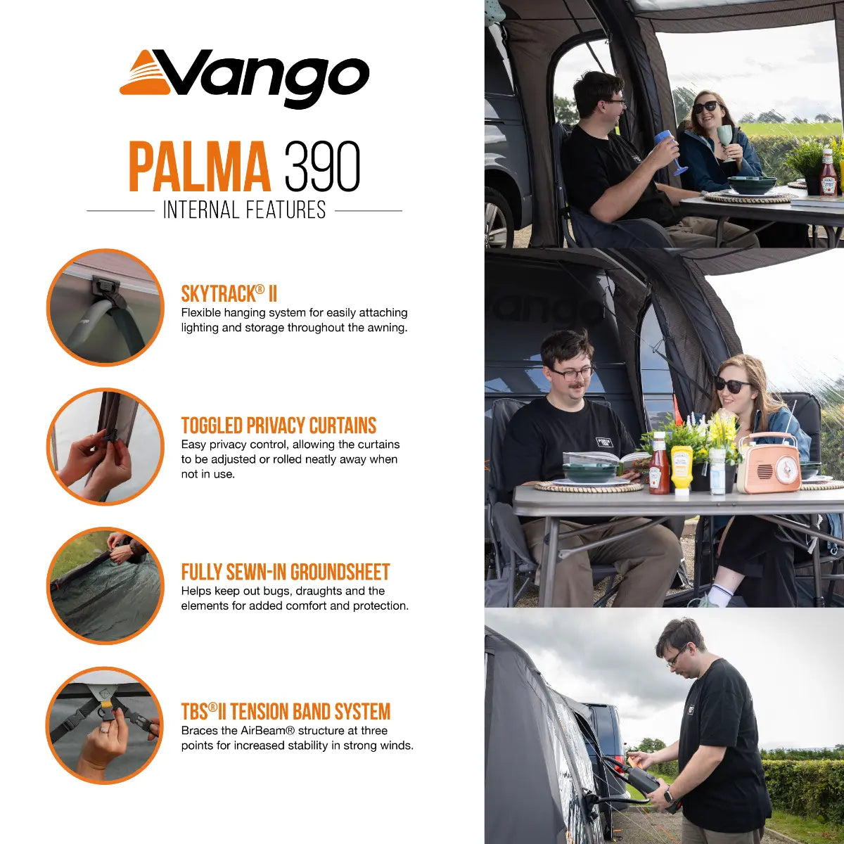 Vango Palma 390 Lightweight Poled Awning 2027