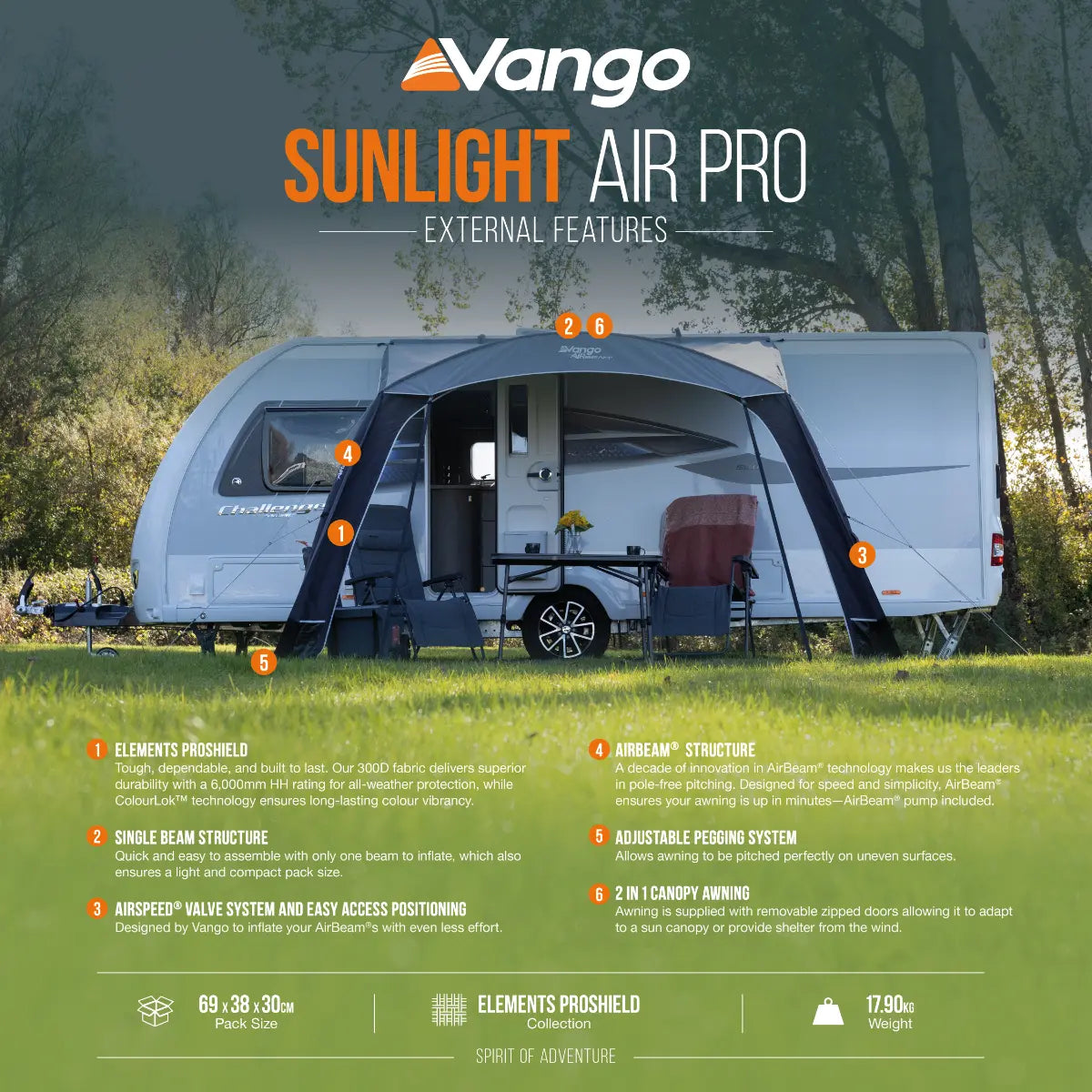 Vango Sunlight Air Pro 2-in-1 Awning / Sun Canopy 2027