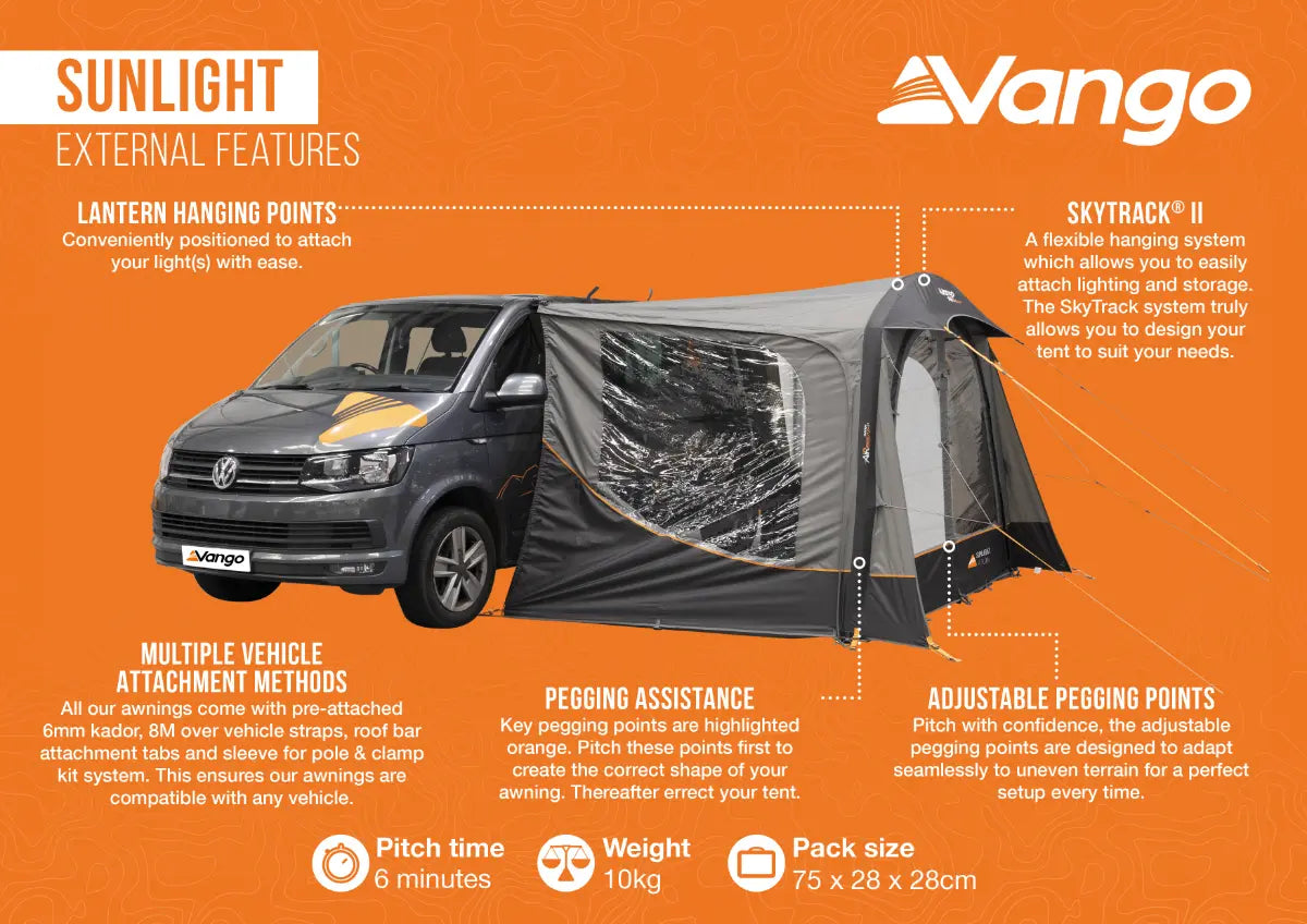 Vango Sunlight Poled Campervan Awning/ Sun Canopy