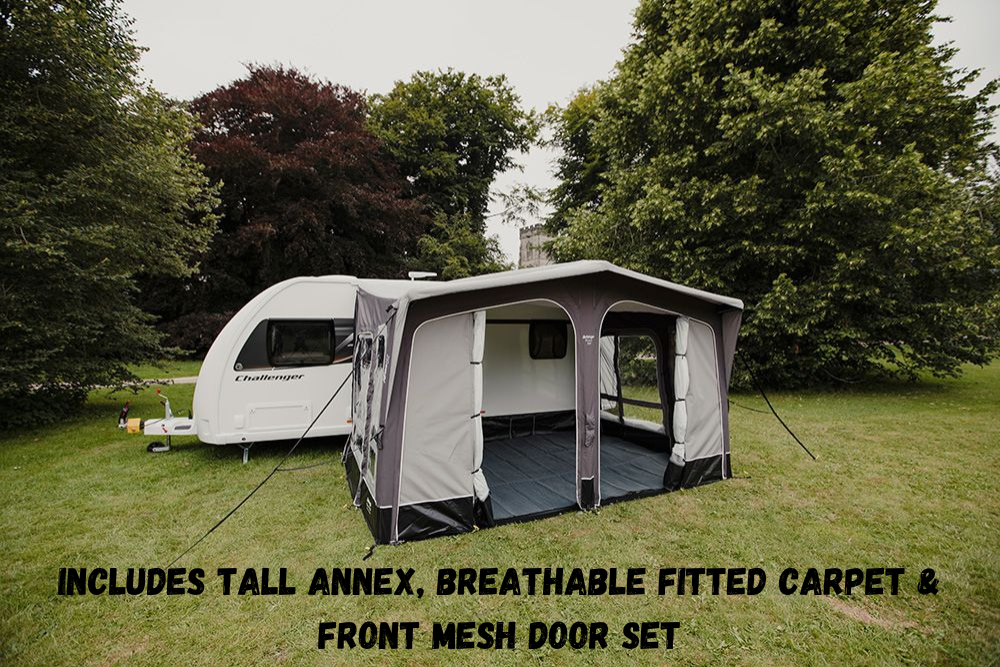 Vango Riviera 390 Air Elements ProShield Inflatable Caravan Porch Awning - Package Deal