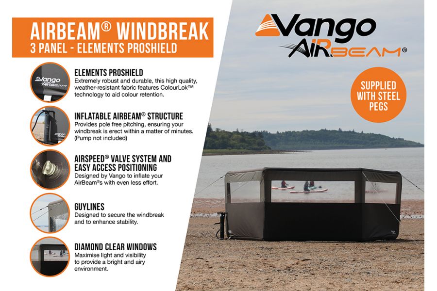 Vango Elements ProShield AirBeam Windbreak 3 Panel