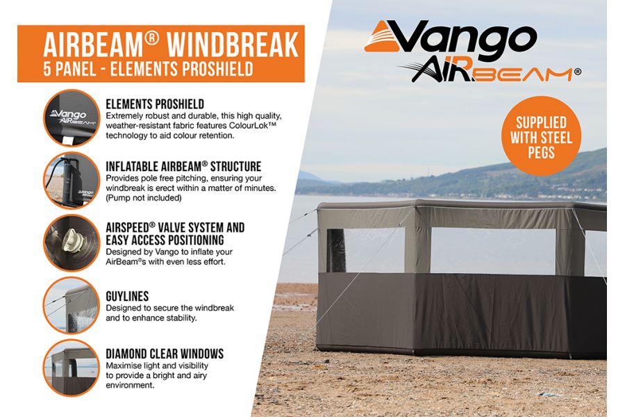Vango Elements ProShield AirBeam Windbreak 5 Panel