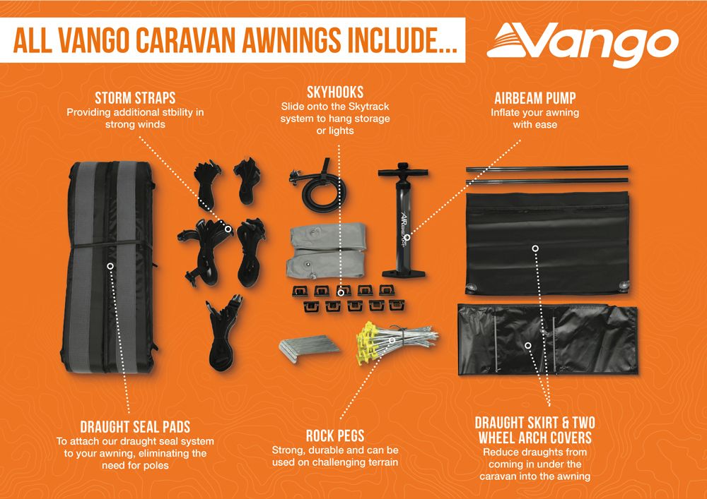 Vango Riviera 330 Air Elements ProShield Inflatable Caravan Porch Awning - Package Deal