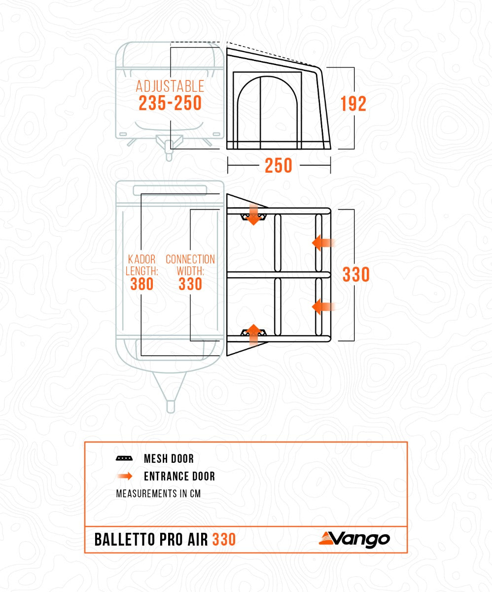 Vango Balletto Pro Air 330 Inflatable Caravan Porch Awning 2026