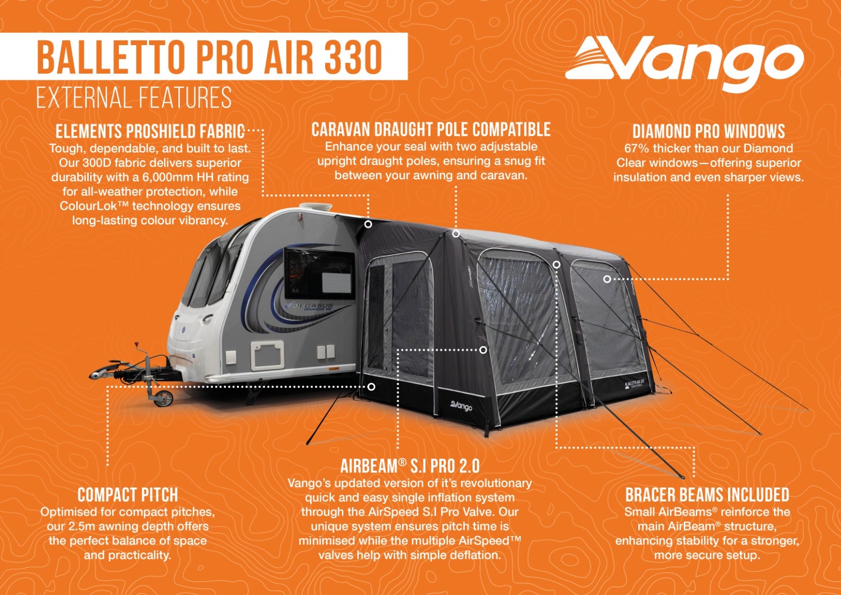 Vango Balletto Pro Air 330 Inflatable Caravan Porch Awning 2026