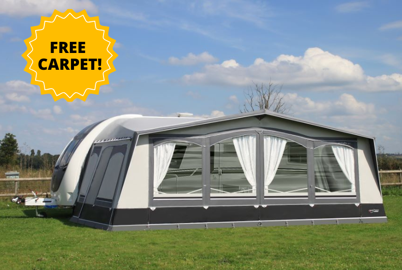 Camptech Buckingham DL Seasonal Full Caravan Awning (FREE CARPET INC)