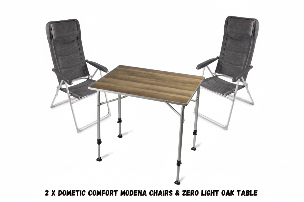 Dometic Zero Camping Table & 2 Comfort Modena Chairs (Package Deal)