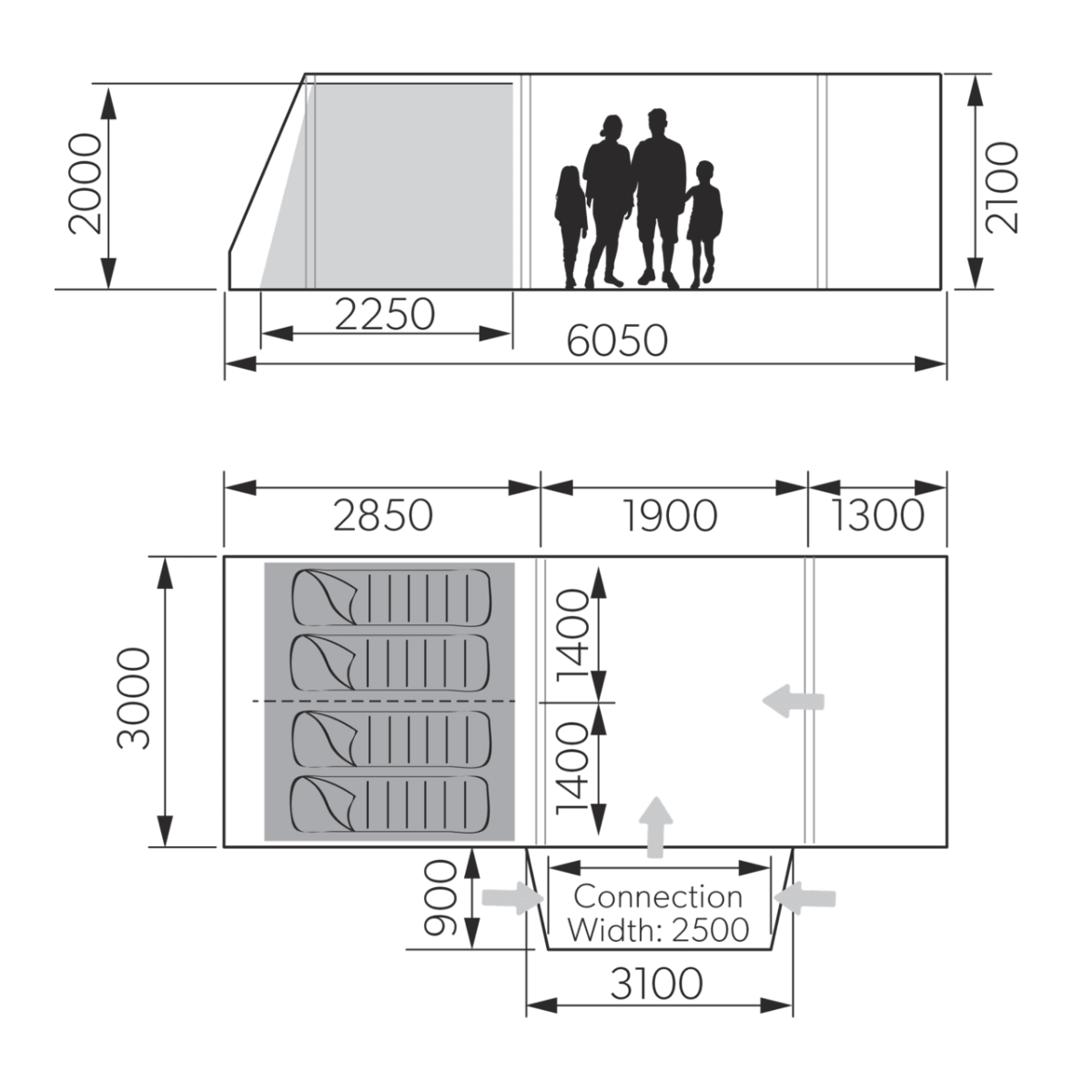 Dometic Rarotonga Driveaway FTT 401 LH Inflatable Motorhome Awning
