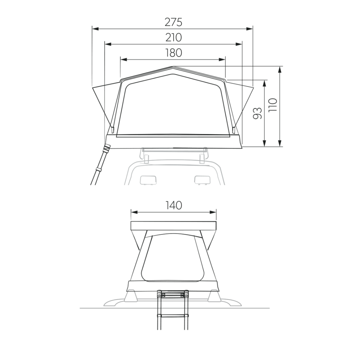 Dometic TRT 140 AIR Inflatable Rooftop Tent