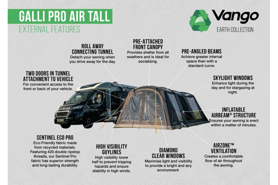 Vango Galli Pro Air Tall Inflatable DriveAway Awning