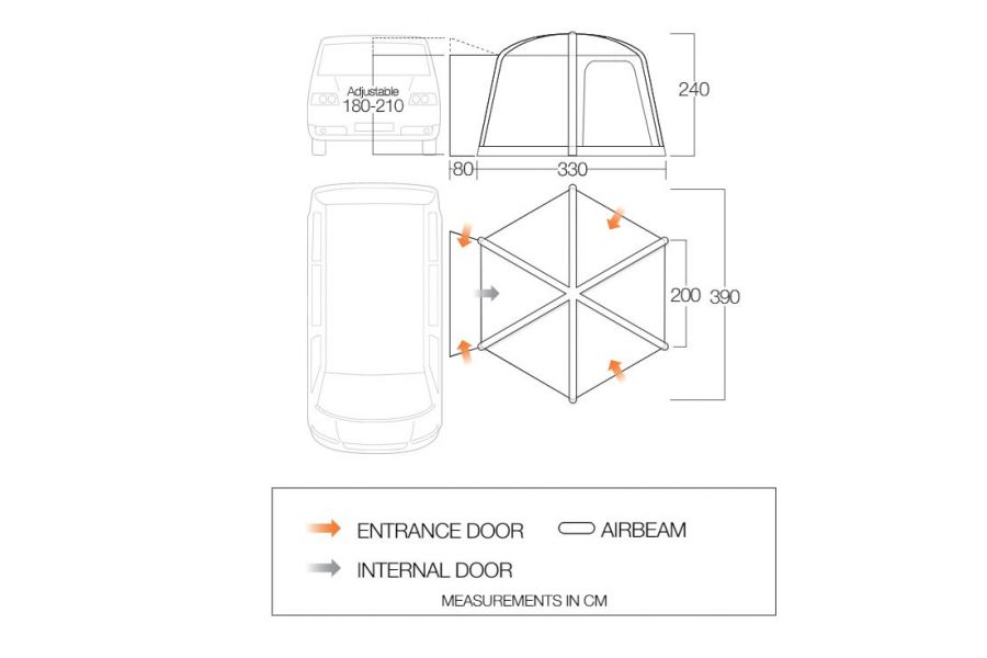 Vango HexAway Pro Air Low Inflatable DriveAway Campervan Awning 2026