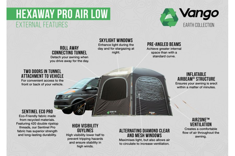 Vango HexAway Pro Air Low Inflatable DriveAway Campervan Awning 2026