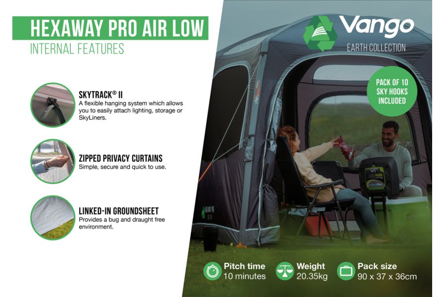 Vango HexAway Pro Air Low Inflatable DriveAway Campervan Awning 2026
