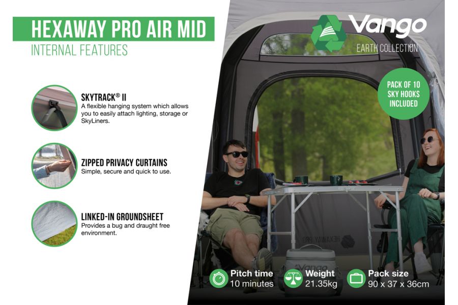 Vango HexAway Pro Air Mid Inflatable DriveAway Motorhome Awning 2026